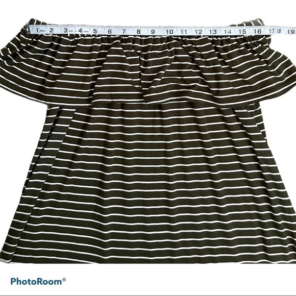 Nwt Max Studio Off The Shoulder Striped Shirt | S - Picture 4 of 7